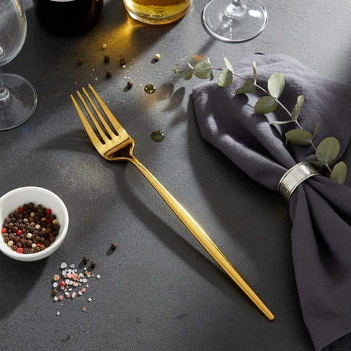 Gold Dinner Fork Slim Design