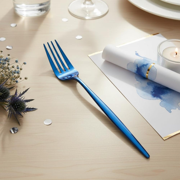 Blue Dinner Fork Slim Design