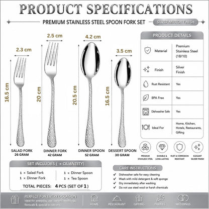 Essential Cutlery Set Hammer Design