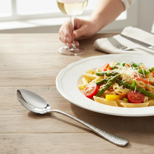 Silver Dinner Spoon Hammer Design