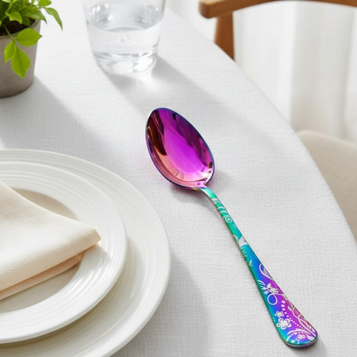 Rainbow Dinner Spoon Floral Design