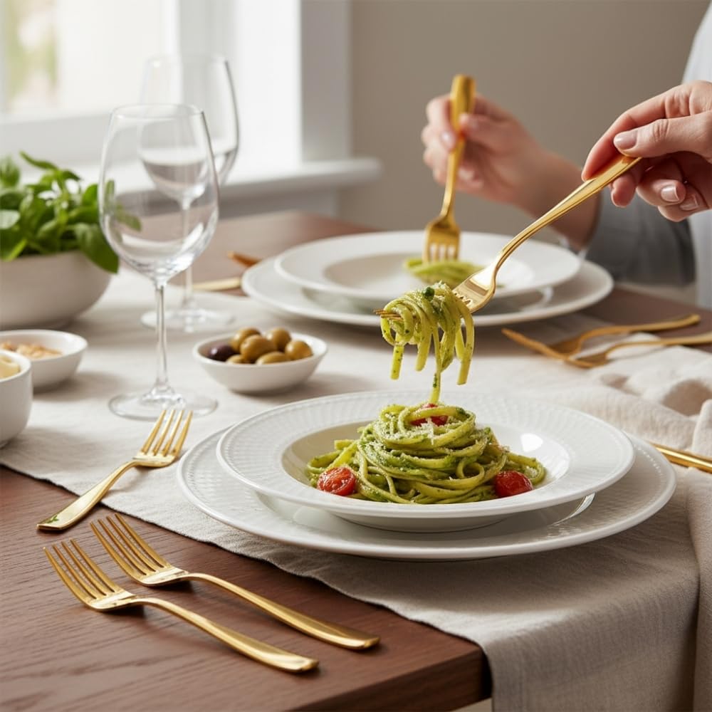 Manishaware Mirror Polished Stainless Dinner Steel Fork set for Kitchen or Dining Table