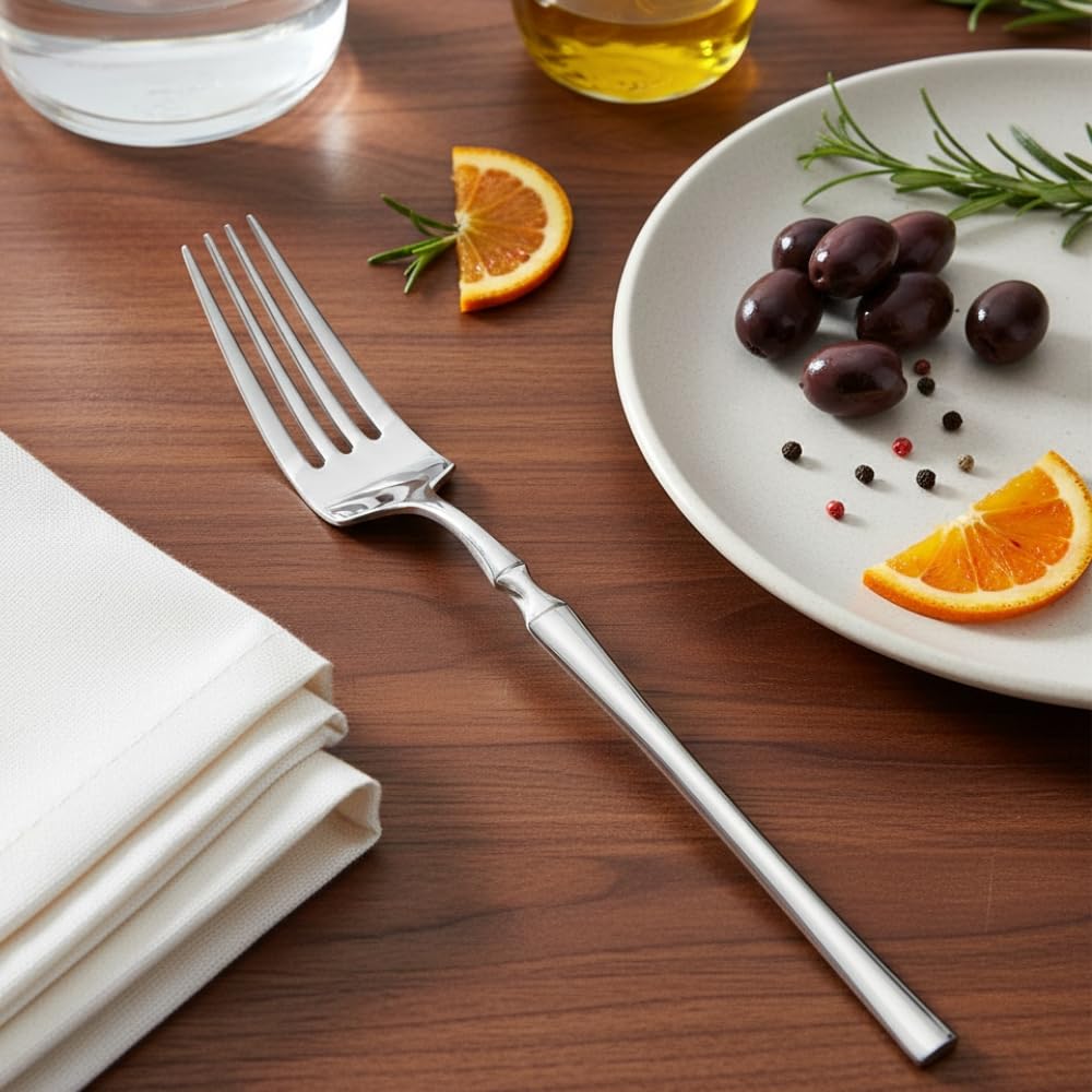 Manishaware Stylish Stainless Dinner Steel Fork set for Kitchen or Dining Table