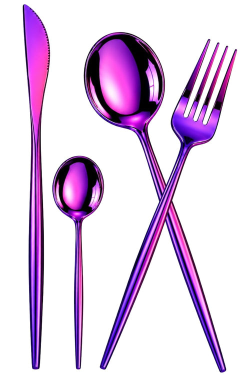 Pink Royal Cutlery Set Slim Design