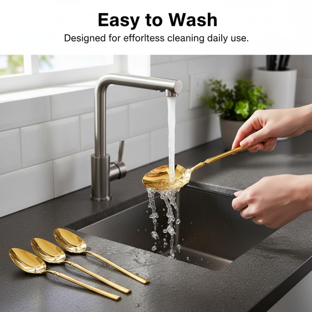 Manishaware Classic Stainless Steel Cutlery Set for Dining Table, Dishwasher Safe Glossy Flatware