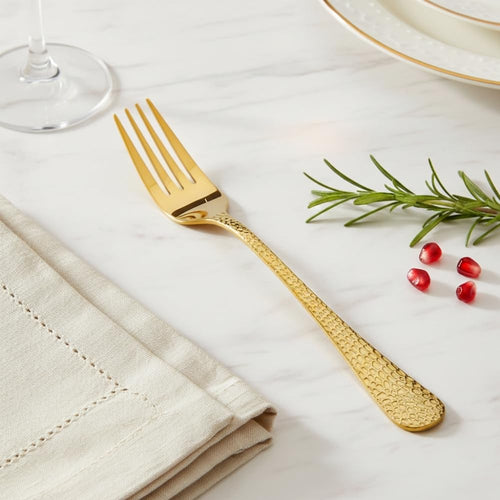 Gold Dinner Fork Hammer Design