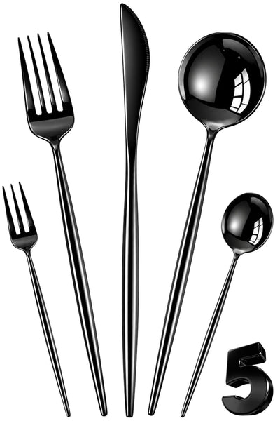 Black Premium Cutlery Set Slim Design