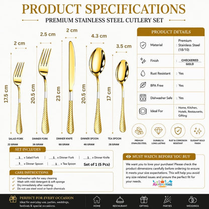 Premium Cutlery Set Checker Design