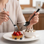 Black spoon and fork combo with Mirror finish handles, a perfect wedding, housewarming, corporate and festival gift
