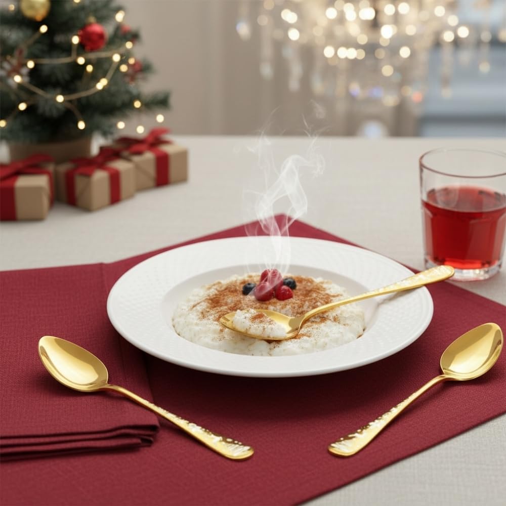 Manishaware Christmas Gold 24 Pcs Stainless Steel Cutlery Set