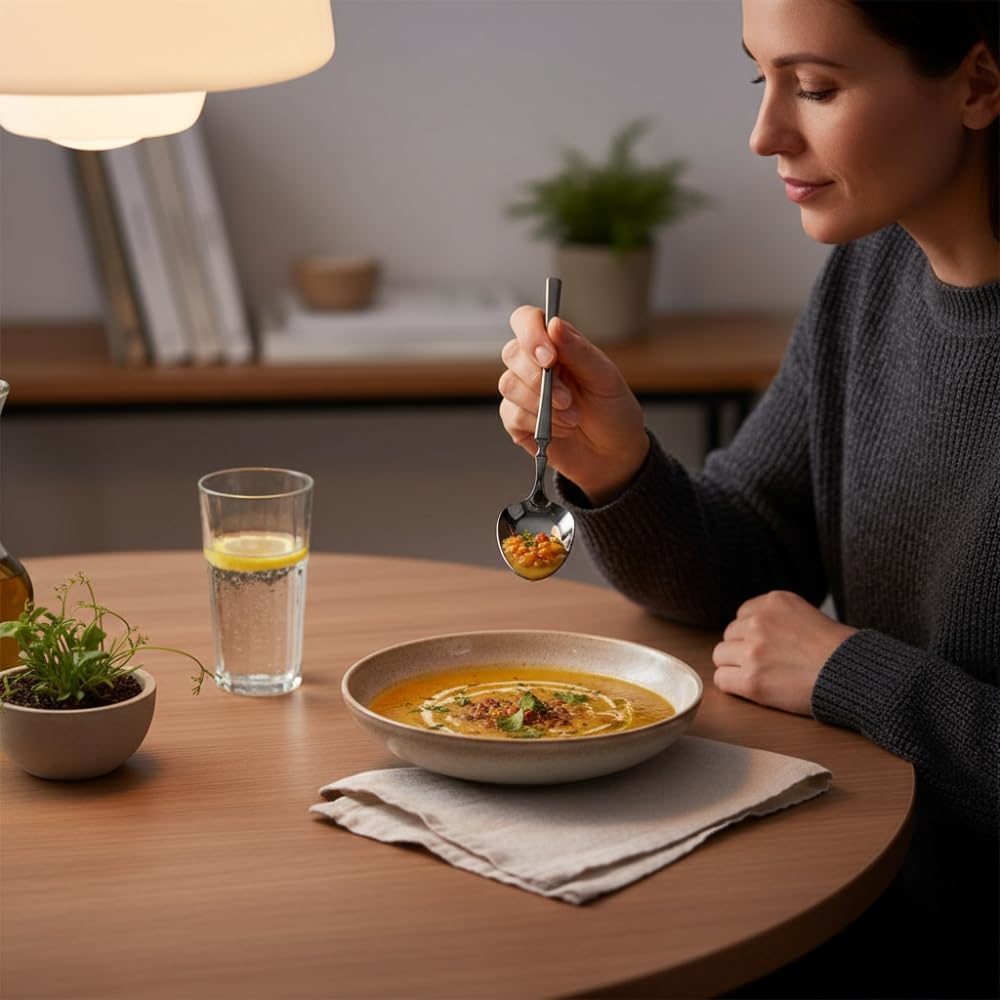 Manishaware Classic Stainless Steel Cutlery Set for Dining Table, Dishwasher Safe Glossy Flatware