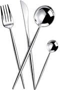 Manishaware Slim Handle Silver 12 Pcs Stainless Steel Cutlery Set for Dining Table, Dishwasher Safe Glossy Flatware (3 spoon set + 3 forks set + 3 Butter knife + 3 Dessert Spoon)