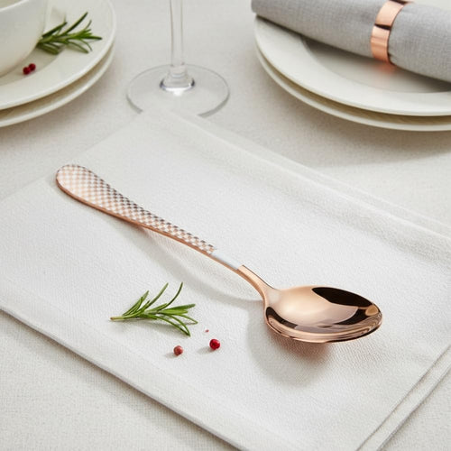 Rosegold Dinner Spoon Checker Design