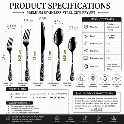 Premium Cutlery Set Floral Design