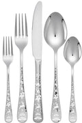 Manishaware Christmas Silver 10 Pcs Stainless Steel Cutlery Set for Dining Table, Dishwasher Safe Glossy Flatware (2 spoon set+2 forks set+2 Butter knife+2 Dessert Spoon+ 2 Fruit Fork)