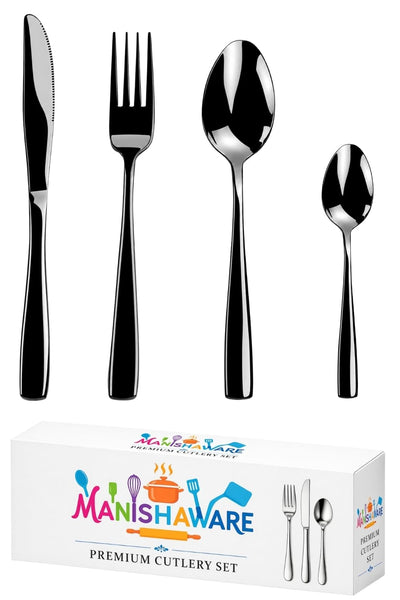 Black Royal Cutlery Set Mirror Design