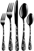 Manishaware Floral Stainless Steel Cutlery Set for Dining Table, Dishwasher Safe Glossy Flatware (4 spoon set+4 forks set+4 Butter knife+4 Dessert Spoon+ 4 FruitFork)