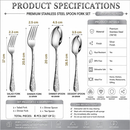 Essential Cutlery Set Floaral Design