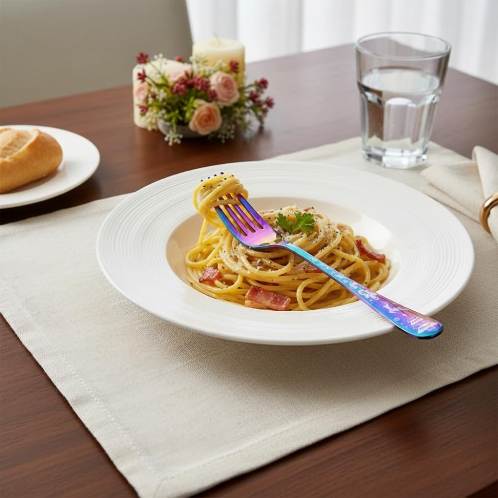 Manishaware Christmas Stainless Dinner Steel Fork set for Kitchen or Dining Table