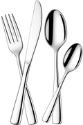 Manishaware Mirror Polished Silver 8 Pcs Stainless Steel Cutlery Set for Dining Table, Dishwasher Safe Glossy Flatware (2 spoon set + 2 forks set + 2 Butter knife + 2 Dessert Spoon)