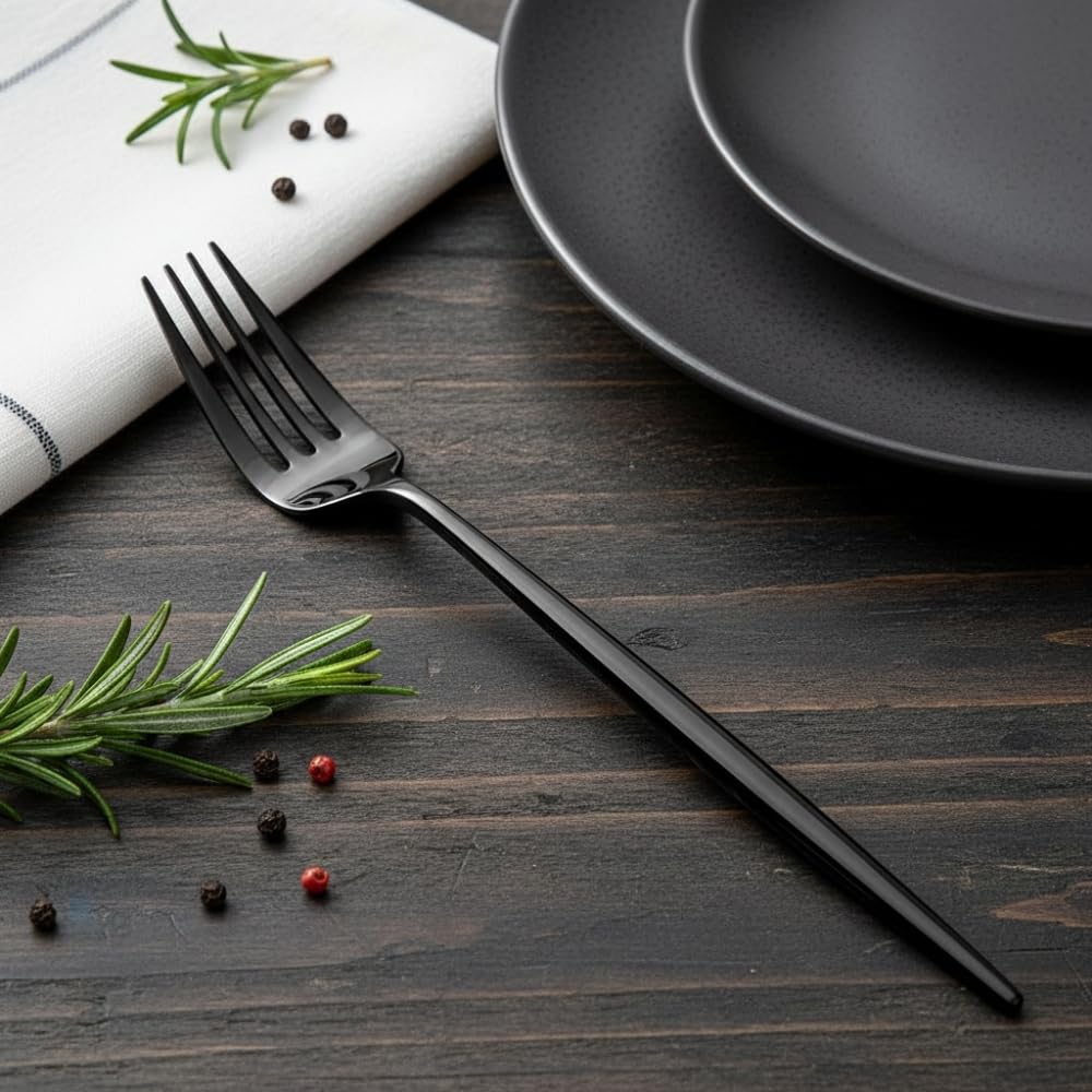 Manishaware Slim Handle Stainless Dinner Steel Fork set for Kitchen or Dining Table