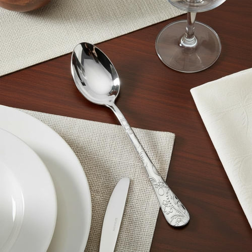 Silver Dinner Spoon Floral Design