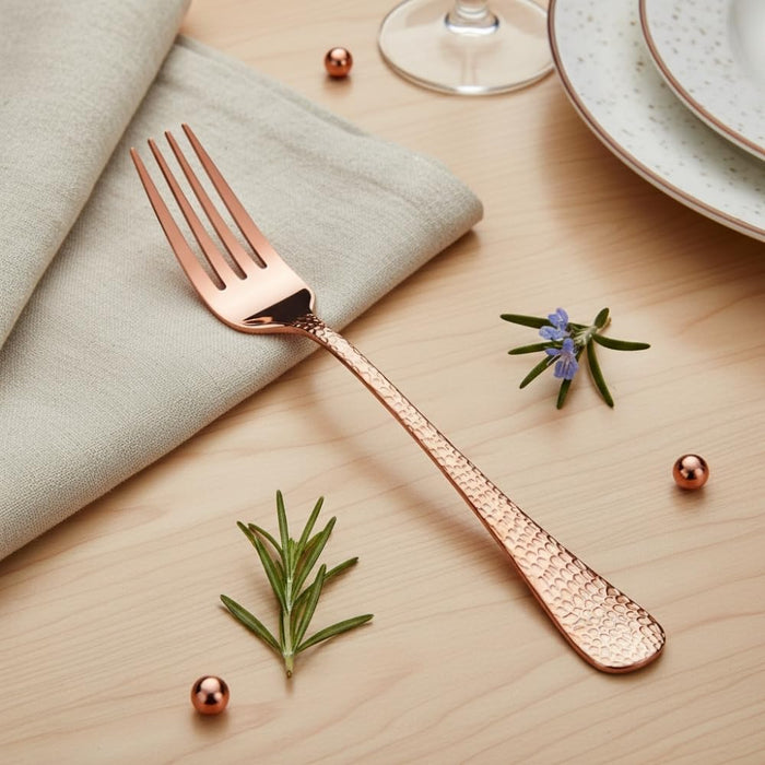 Rosegold Dinner Fork Hammer Design