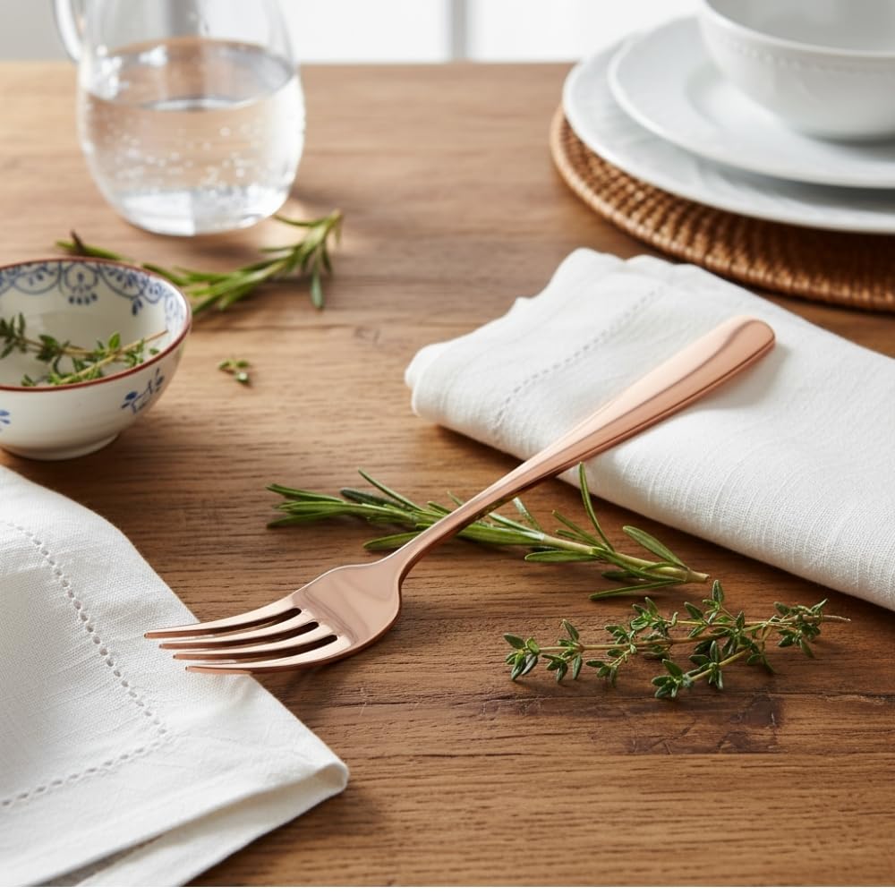 Manishaware Mirror Polished Stainless Dinner Steel Fork set for Kitchen or Dining Table