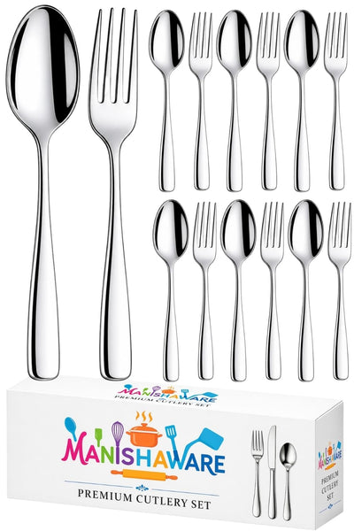 Silver Fork & Spoon Set Mirror Design