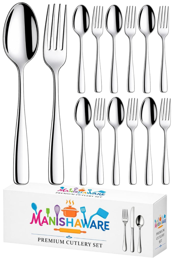 Silver Fork & Spoon Set Mirror Design