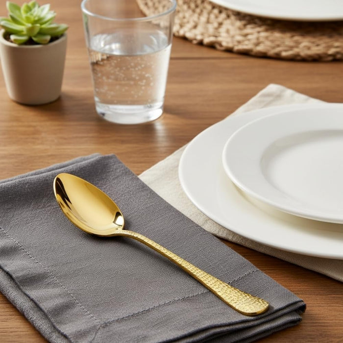 Gold Dinner Spoon Hammer Design