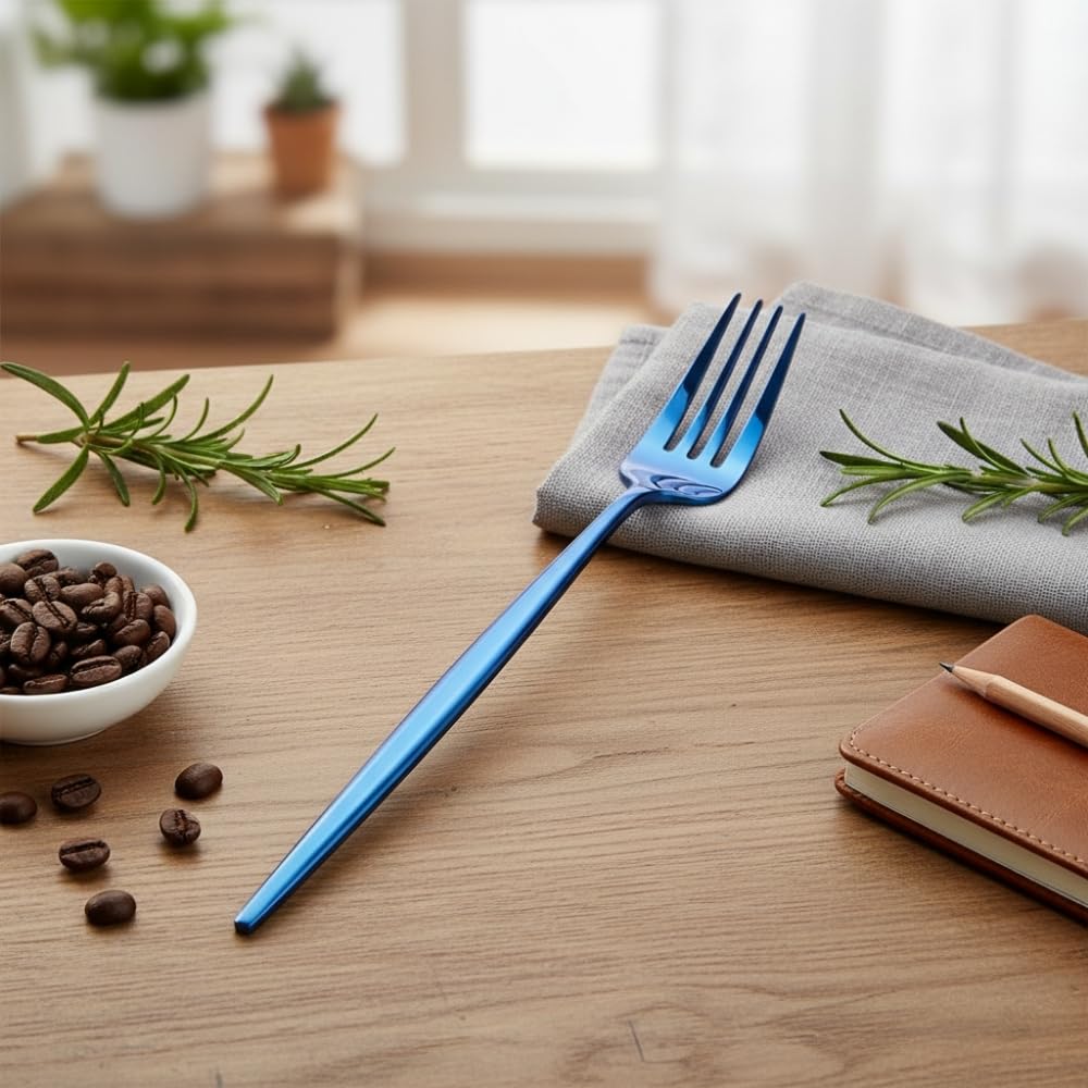 Blue Slim fork set, rust resistant stainless steel, a perfect wedding, housewarming, corporate and festival gift