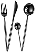 Manishaware Slim Handle Stainless Steel Cutlery Set for Dining Table, Dishwasher Safe Glossy Flatware (6 spoon set + 6 forks set + 6 Butter knife + 6 Dessert Spoon)