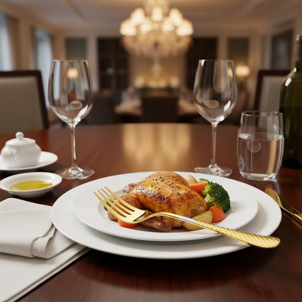 Gold Dinner Fork Checker Design