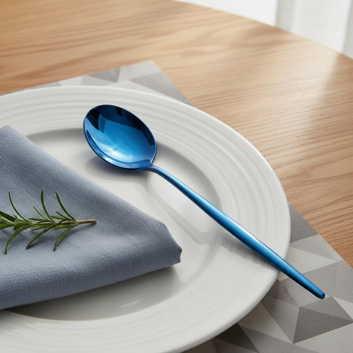 Blue Dinner Spoon Slim Design