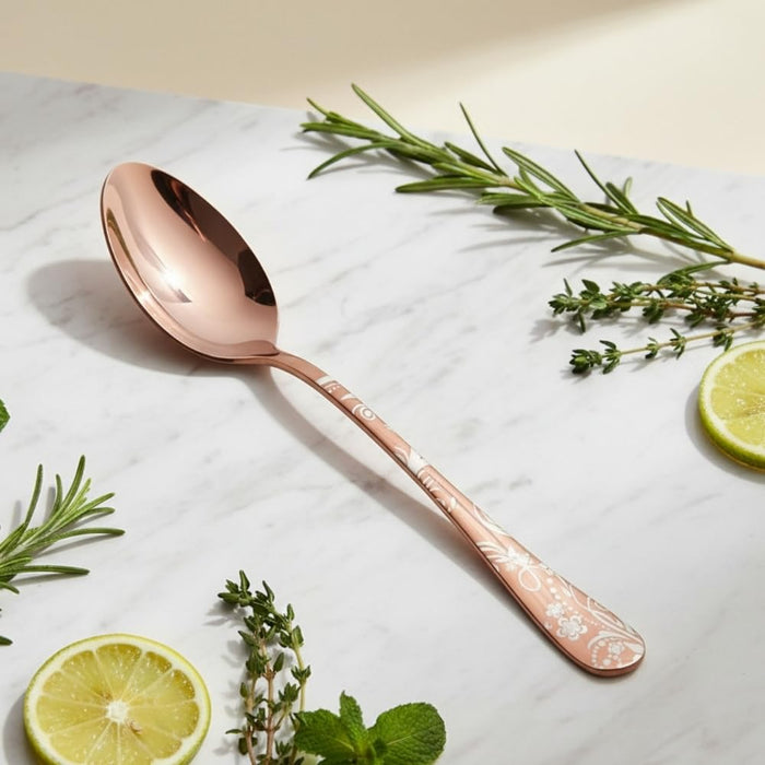 Rosegold Dinner Spoon Floral Design