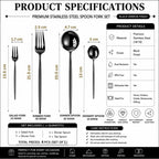 Slim design Indian cutlery set in Black stainless steel, 8 Pcs, a perfect wedding, housewarming, corporate and festival gift