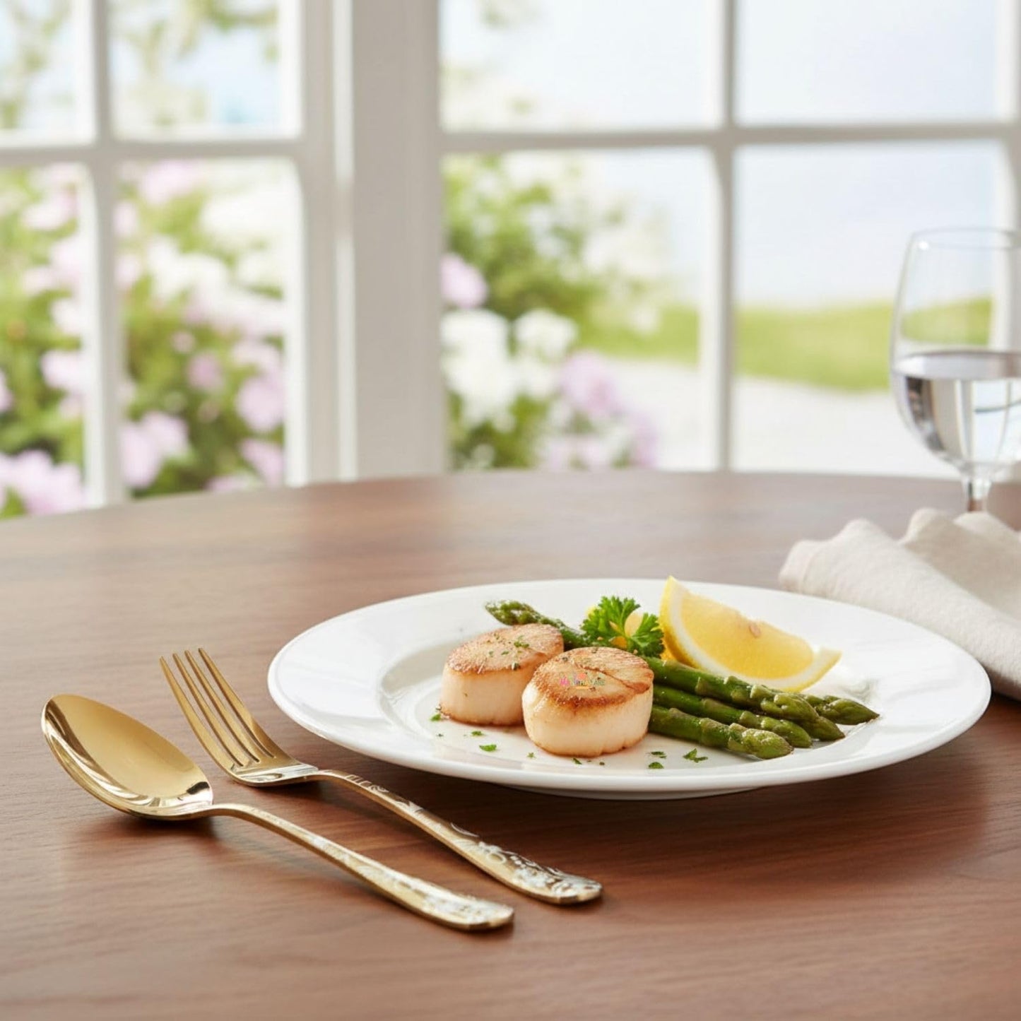 Dinner Fork Spoon Floral Design