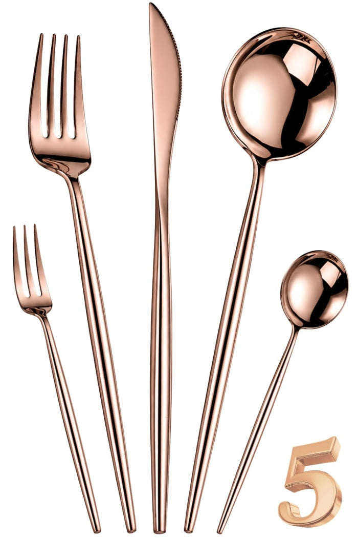 Rosegold Premium Cutlery Set Slim Design