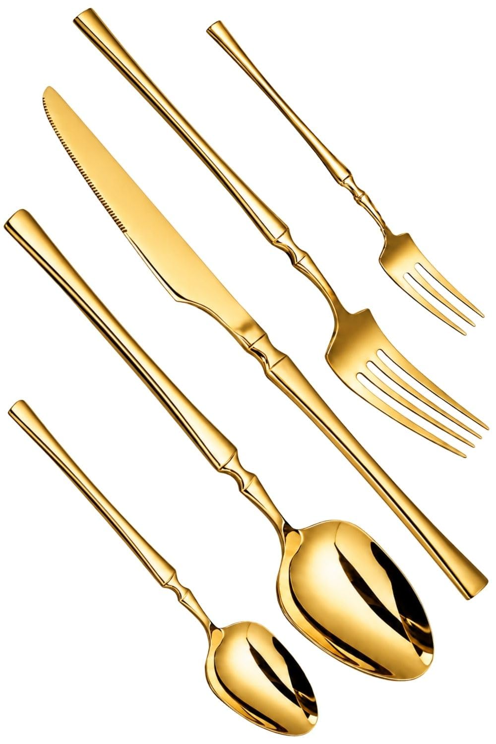 Manishaware Elegant Handle Heavy duty Stainless Steel Cutlery Set for Dining table (spoon set+ forks set+ Butter knife+ Dessert Spoon+ Fuit Fork for kitchen)