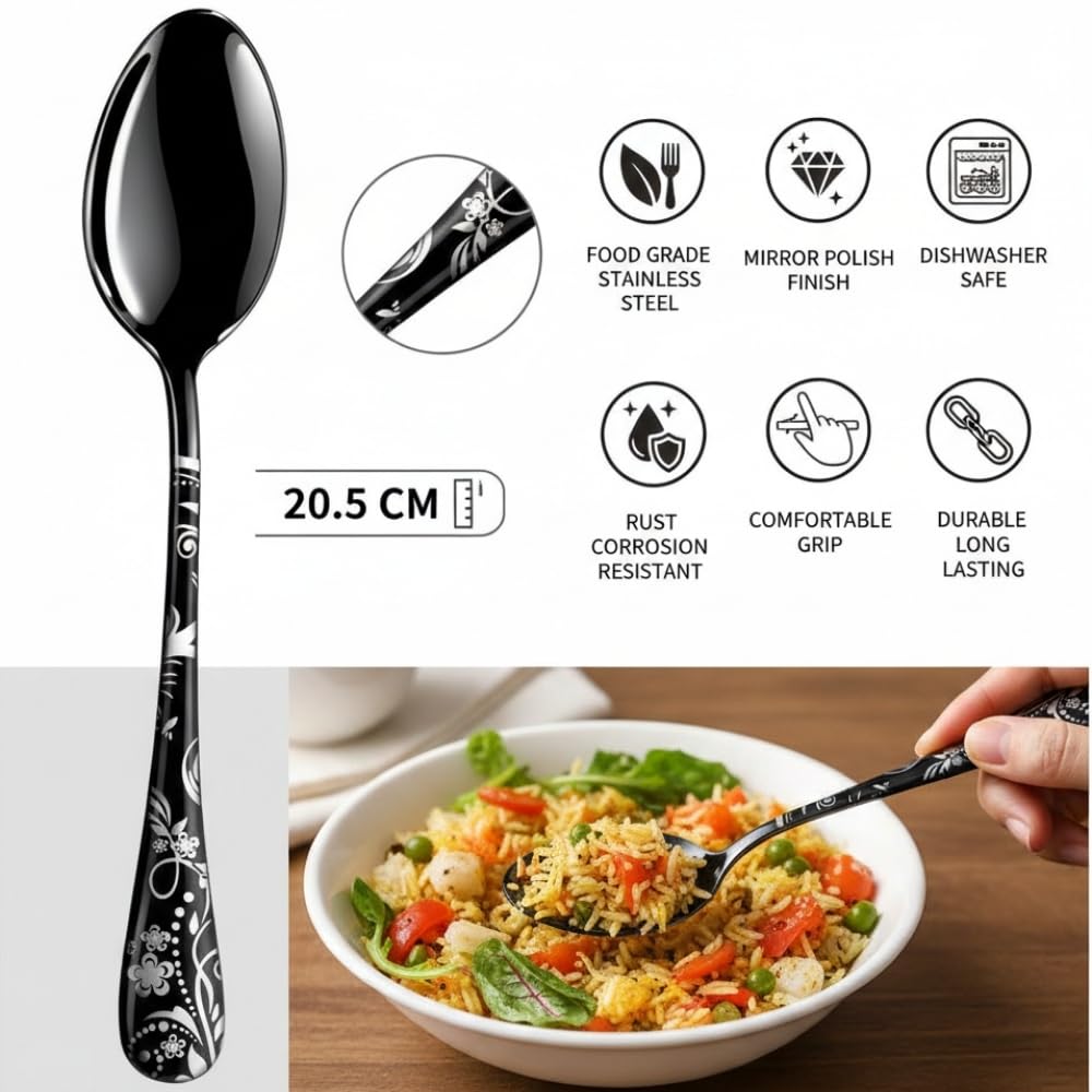 Manishaware Floral Stainless Steel Cutlery Set