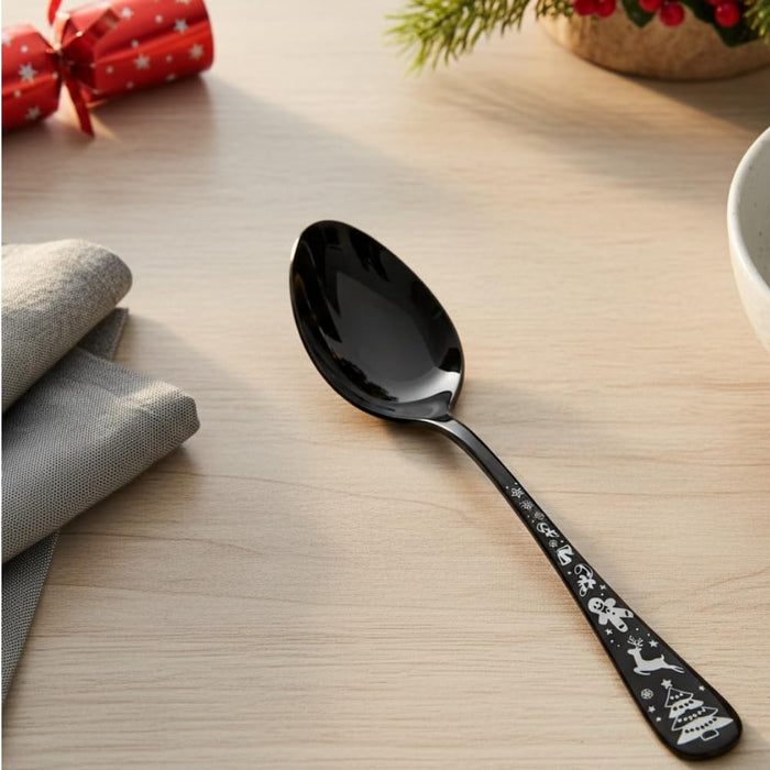 Black Dinner Spoon Festive Design