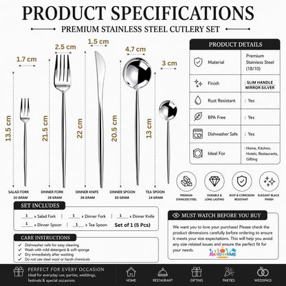 Premium Cutlery Set Slim Design