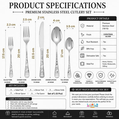 Premium Cutlery Set Festive Design