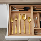 Gold Mirror premium cutlery set, 30 Pcs, dishwasher safe, a perfect wedding, housewarming, corporate and festival gift