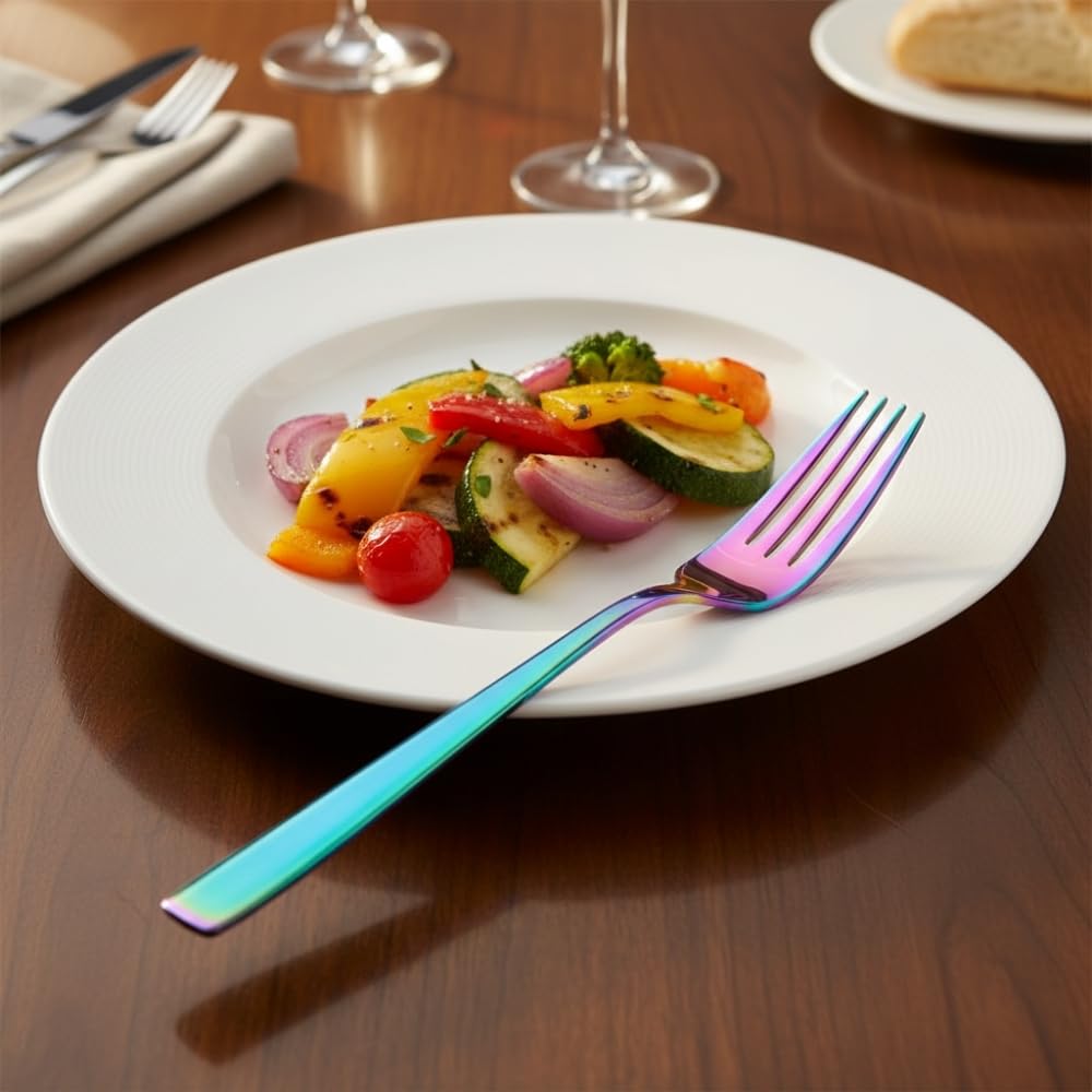 Rainbow Dinner Fork Mirror Design