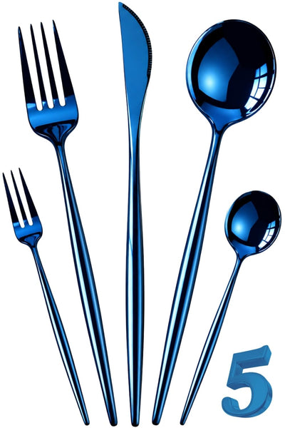 Blue Premium Cutlery Set Slim Design