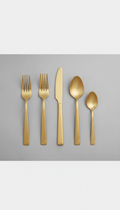 Polished Brass Geometric Flatware Set
