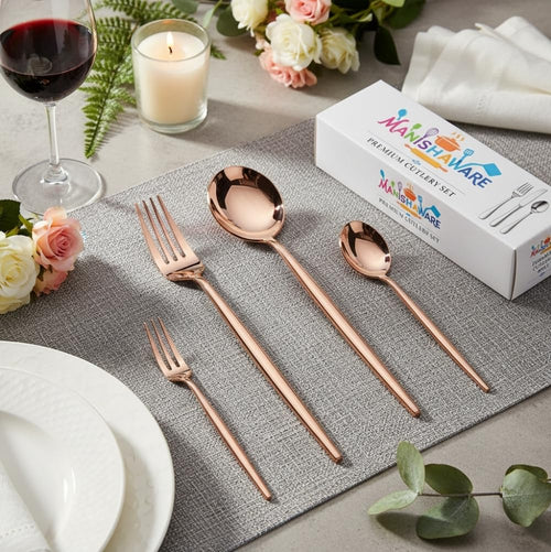 Rosegold Essential Cutlery Set Slim Design