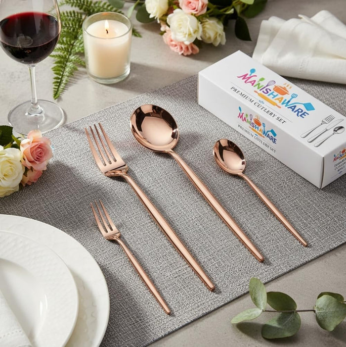 Rosegold Essential Cutlery Set Slim Design